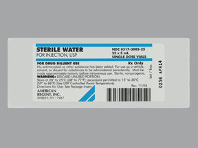WATER FOR INJECTION VIAL