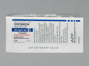 GENTAMICIN 20 MG/2 ML VIAL