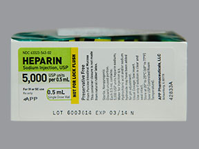 HEPARIN SODIUM 5,000 UNITS/ 0.5 ML VIAL