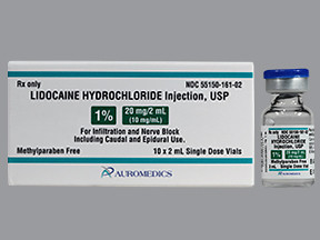 LIDOCAINE HCL 1% 20 MG/2 ML VL