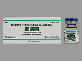 LIDOCAINE HCL 1% 50 MG/5 ML VIAL