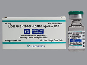 LIDOCAINE HCL 2% 40 MG/2 ML VL