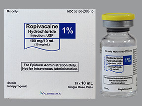 ROPIVACAINE 1% 100 MG/10 ML VL