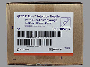 BD ECLIPSE SYRINGE 3 ML 25GX1"