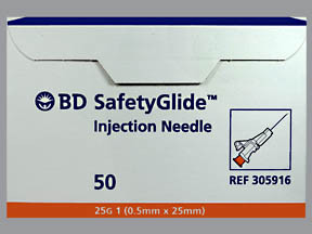 BD SAFETYGLIDE NEEDLE 25GX1"