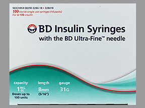 BD INSULIN SYR UF 1 ML 8MMX31G