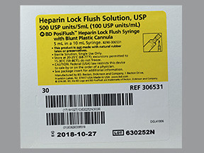 HEPARIN FLUSH 500 UNITS/5 ML (100 UNITS/ML) SYRINGE