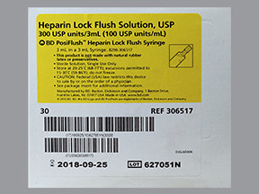 HEPARIN FLUSH 300 UNITS/3 ML (100 UNITS/ML) SYRINGE