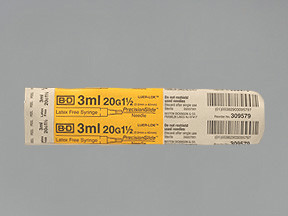 BD 3 ML SYRINGE 20GX1-1/2"