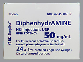 DIPHENHYDRAMINE 50 MG/ML SYRNG