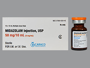 MIDAZOLAM HCL 50 MG/10 ML VIAL