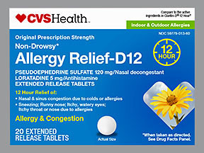 CVS ALLERGY RELIEF-D12 TABLET