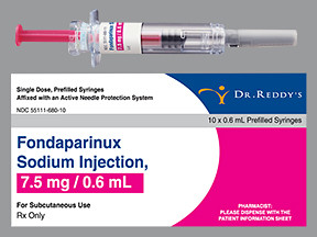 FONDAPARINUX 7.5 MG/0.6 ML SYR