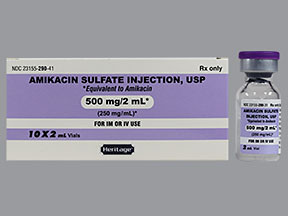 AMIKACIN SULF 500 MG/2 ML VIAL