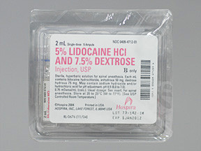 LIDOCAINE 5% IN D7.5W AMPUL