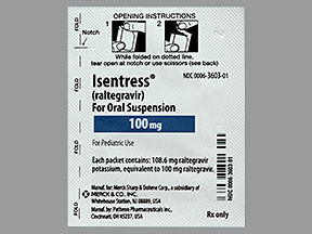 ISENTRESS 100 MG POWDER PACKET