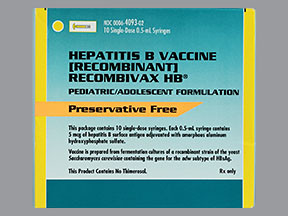 RECOMBIVAX HB 5 MCG/0.5 ML SYR