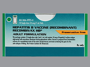 RECOMBIVAX HB 10 MCG/ML VIAL