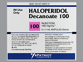 HALOPERIDOL DEC 100 MG/ML AMP