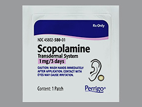 SCOPOLAMINE 1 MG/3 DAY PATCH