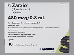 ZARXIO 480 MCG/0.8 ML SYRINGE