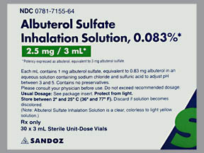 ALBUTEROL SUL 2.5 MG/3 ML SOLN