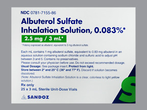 ALBUTEROL SUL 2.5 MG/3 ML SOLN