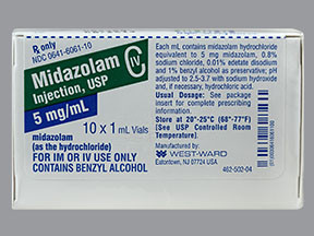 MIDAZOLAM HCL 5 MG/ML VIAL