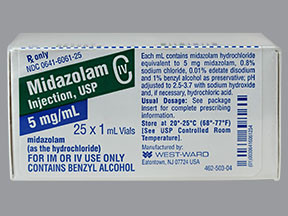 MIDAZOLAM HCL 5 MG/ML VIAL