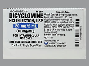 DICYCLOMINE 20 MG/2 ML VIAL