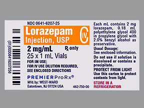 LORAZEPAM 20 MG/10 ML VIAL