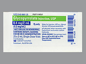 GLYCOPYRROLATE 0.4 MG/2 ML VL