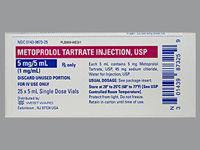 METOPROLOL TART 5 MG/5 ML VIAL